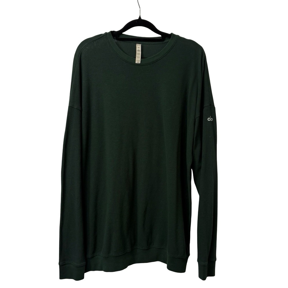 Alo Yoga Green Soho Crewneck Pullover Oversized Sweatshirt Size Medium
